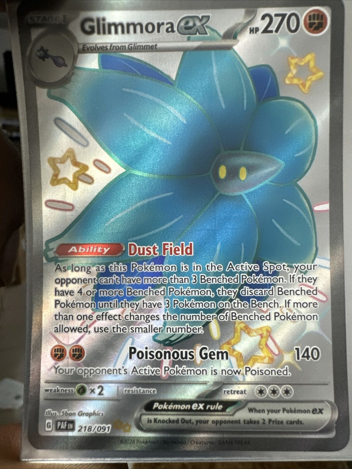 Pokémon TCG Glimmora ex Scarlet & Violet: Paldean Fates 218/091 Holo Shiny Ultra