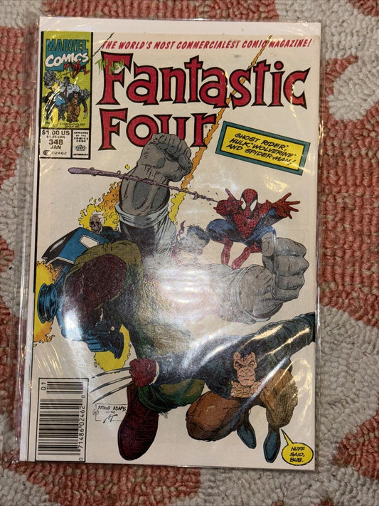 Marvel Fantastic Four #348 newsstand 1st Cover Of New Fantastic Four High Grade