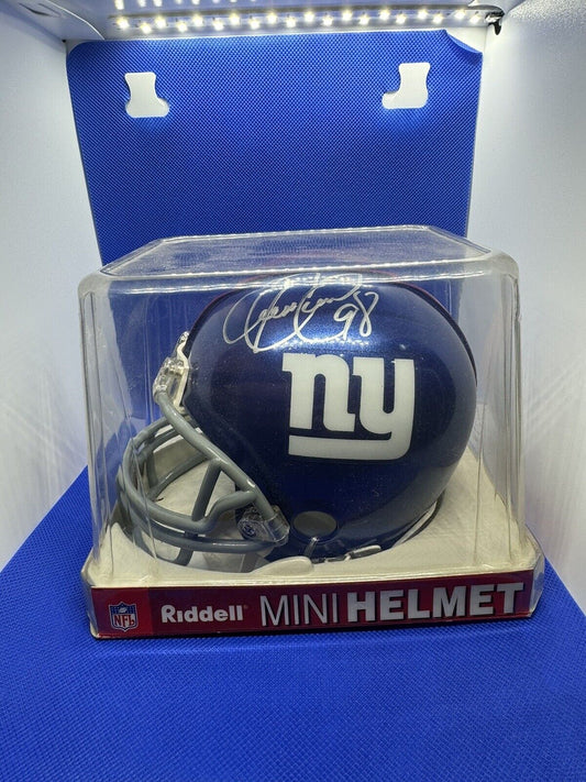 Dual Signature By Charles Way #30 And #98 NY GIANTS RIDDELL MINI HELMET CIB