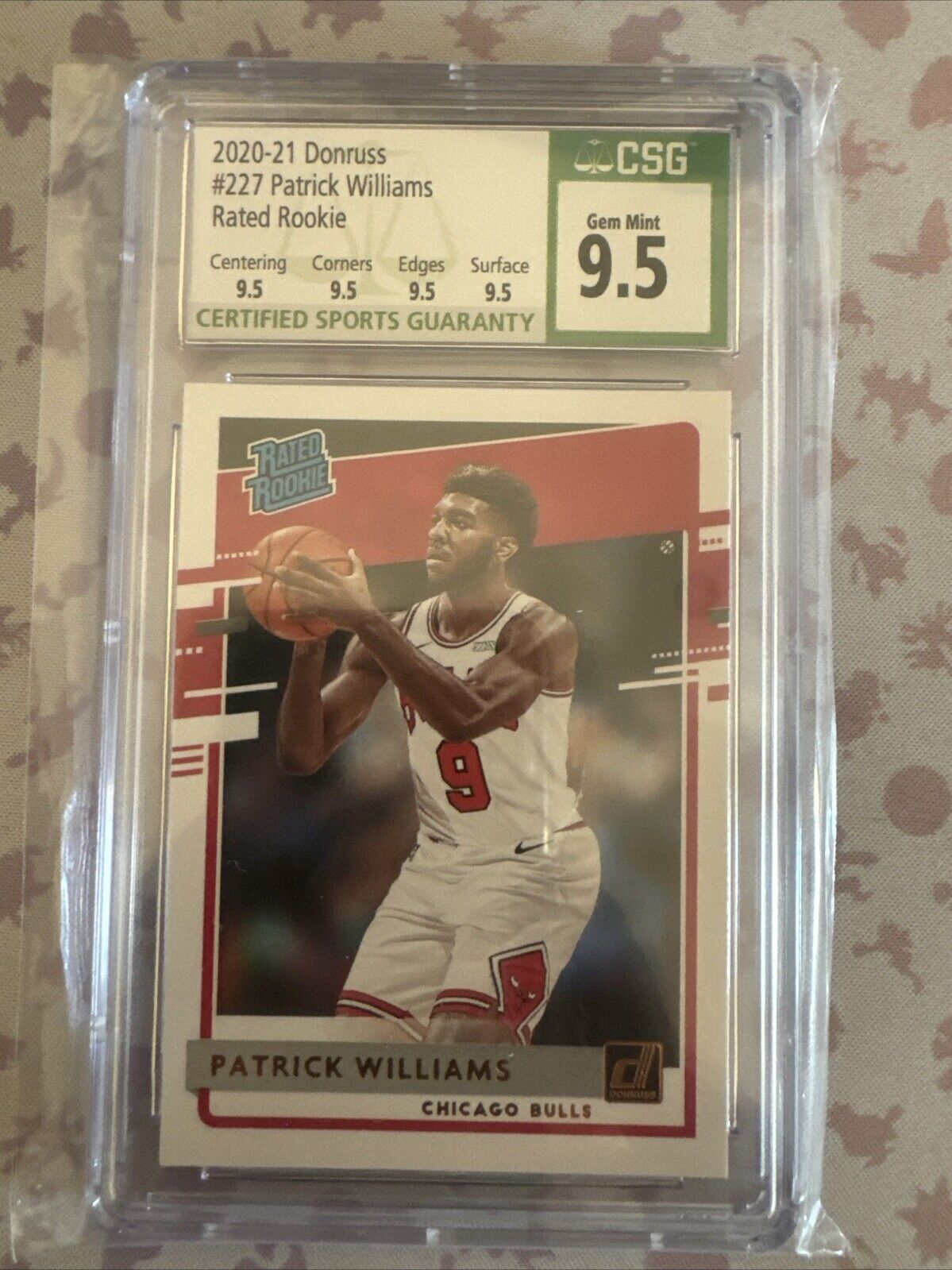 2020 Donruss - PATRICK WILLIAMS - Rated Rookie - CSG 9.5 Gem Mint Chicago Bulls