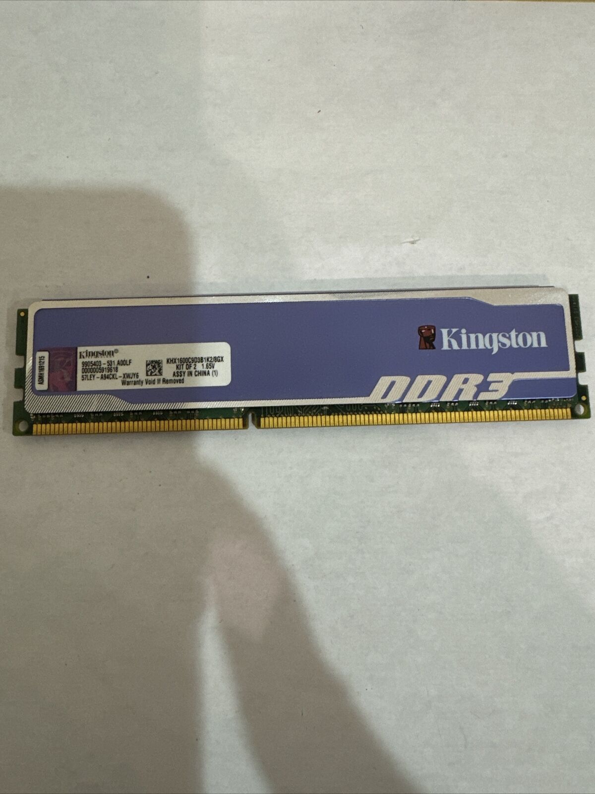 Kingston PC3-12800 4 GB DIMM 1600 MHz DDR3  (KHX1600C9D3B1K2/8GX) This Is Single