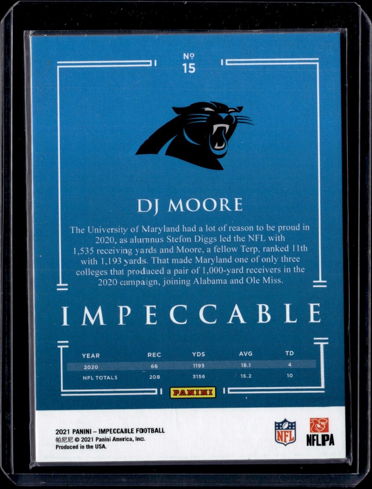 DJ Moore [Silver] #15 2021 Panini Impeccable /50