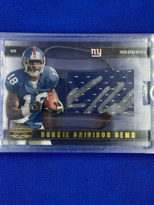 2009 Donruss Gridiron Gear Gems /100 Hakeem Nicks #205 Rookie Auto RC