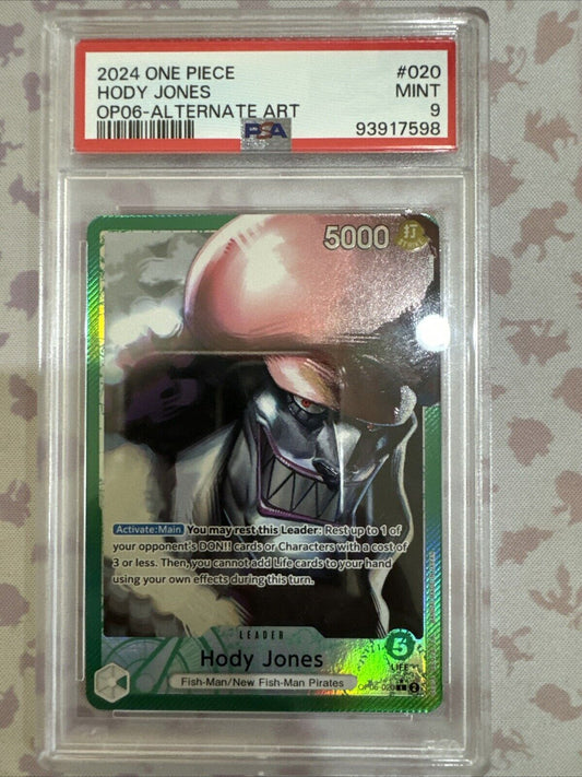 One Piece PSA 9 Hody Jones OP06-020 L Alt Art English 2024 Wings Of the Captain