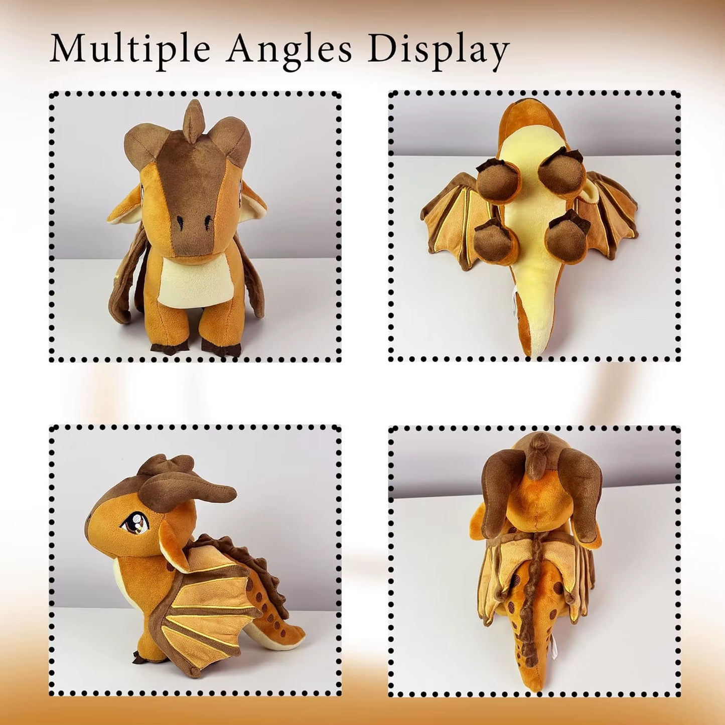 Wings of Fire Toys Dragon Plush Toy Soft Stuffed Animal Cool Brown Dragon Decor 