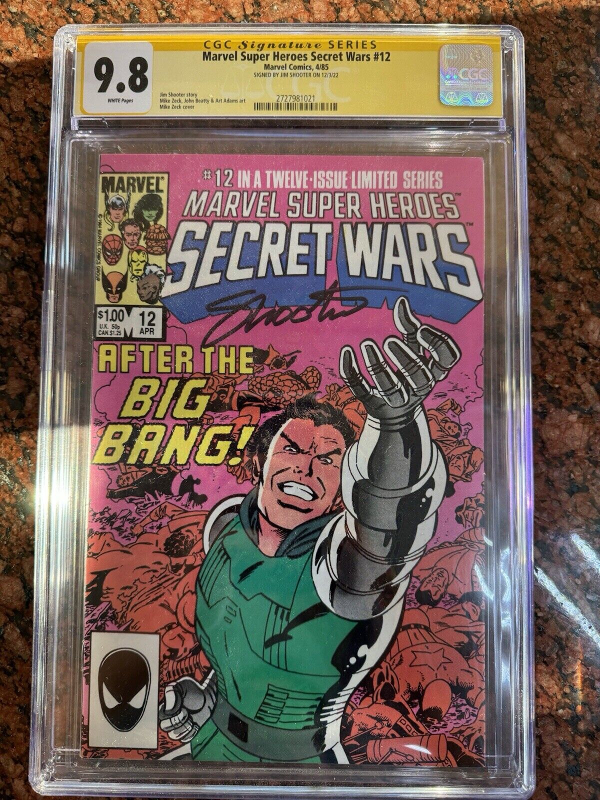 1985 Marvel Heroes Secret Wars #12 CGC 9.8 SA signed by Jim Shooter