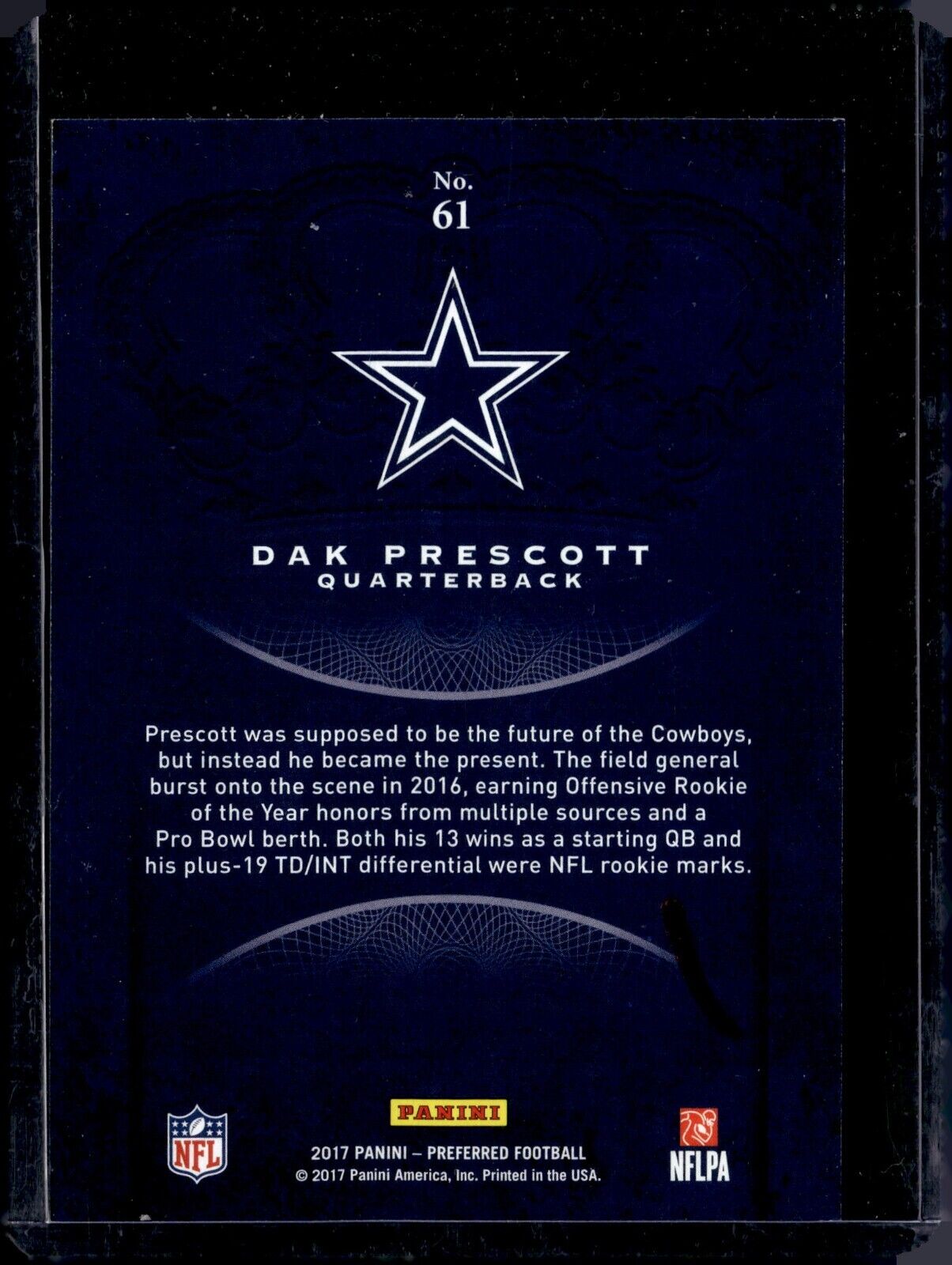 2017 Panini Preferred - Crown Royale #61 Dak Prescott (Blue) /99