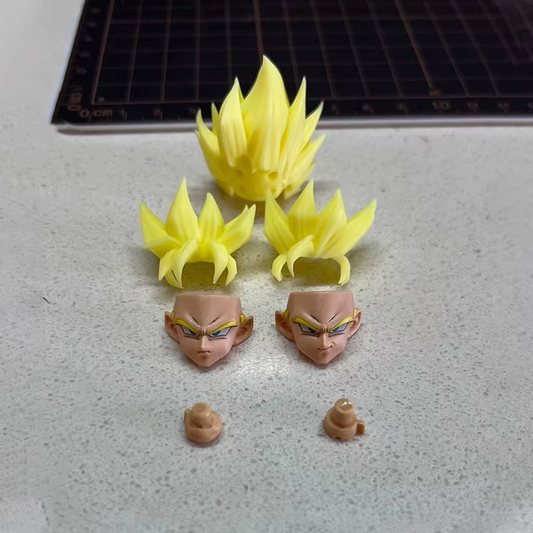 In Stock Dragon Ball Carving Heads Accessories Son Goku Action Figurine Anime Cu