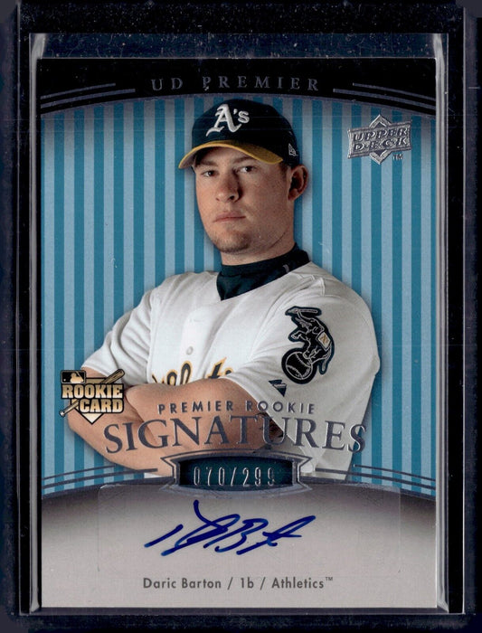 2008 UD Premier - Premier Rookie Signatures #205 Daric Barton /299 (AU, RC)