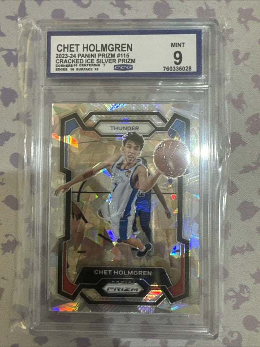 2023-24 Panini Prizm - Ice Prizm #115 Chet Holmgren CCG Mint 9