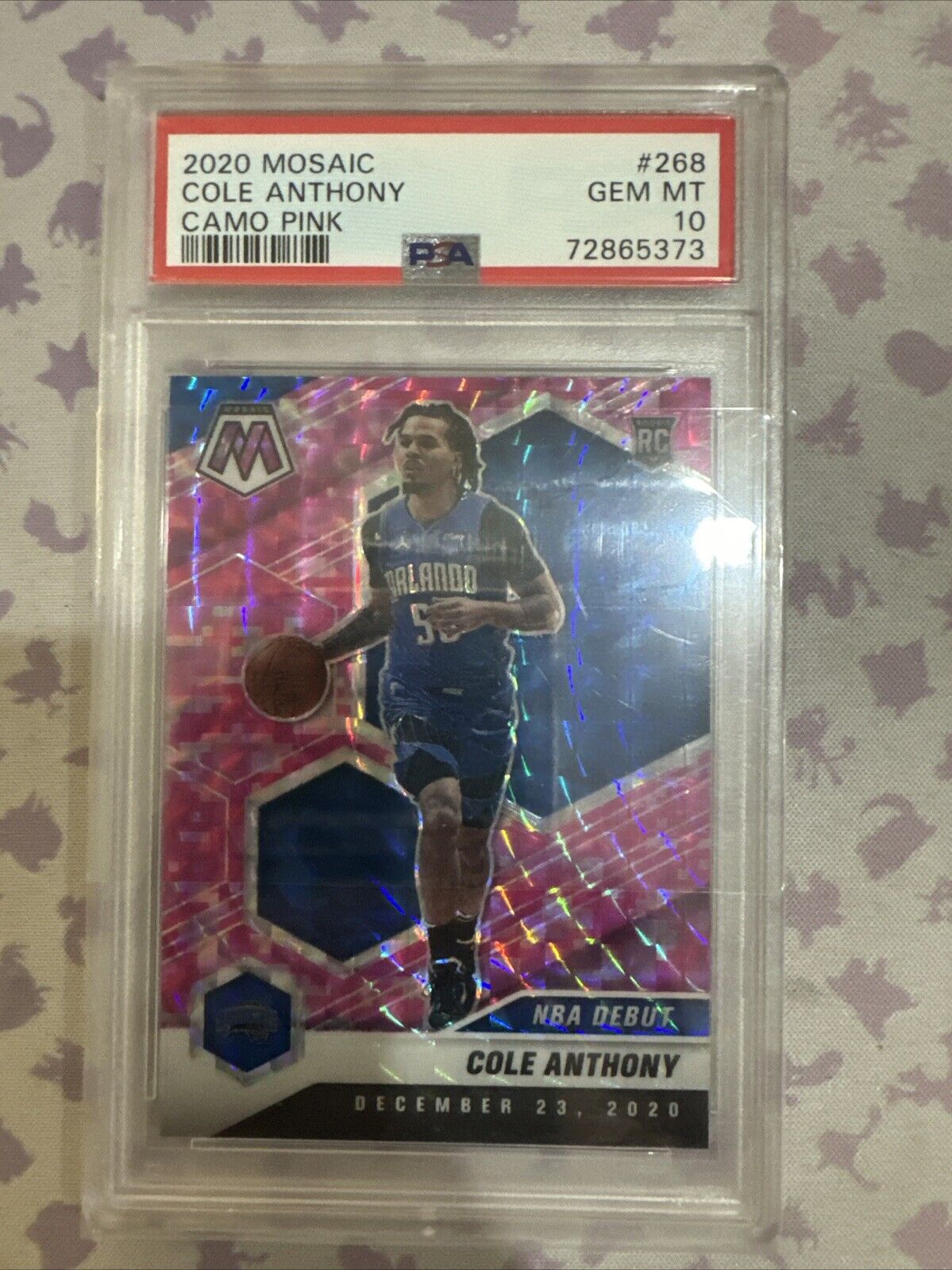 2020 Mosaic Cole Anthony Camo Pink #268 Psa 10