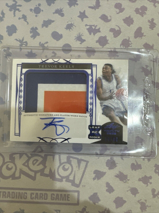 2022-23 Leaf Trinity - Patch Autographs Blue #PA-TK1 Trevor Keels /40 (AU, MEM,