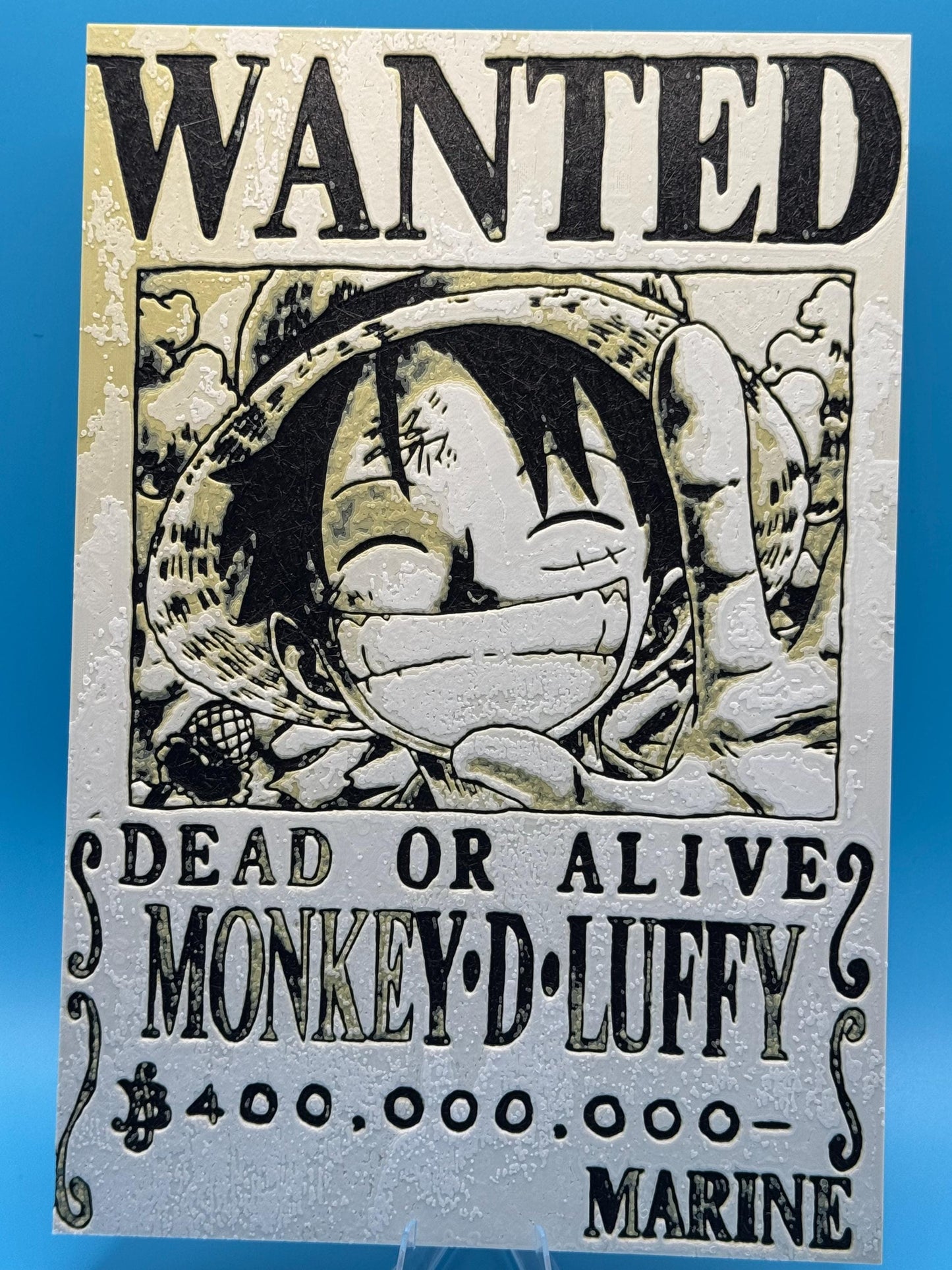 One Piece Wanted Poster (Luffy, Zoro, Straw Hats, Emperors, Warlords, Etc.) Textured Art Print Hueforge - Frame Sold Separately.