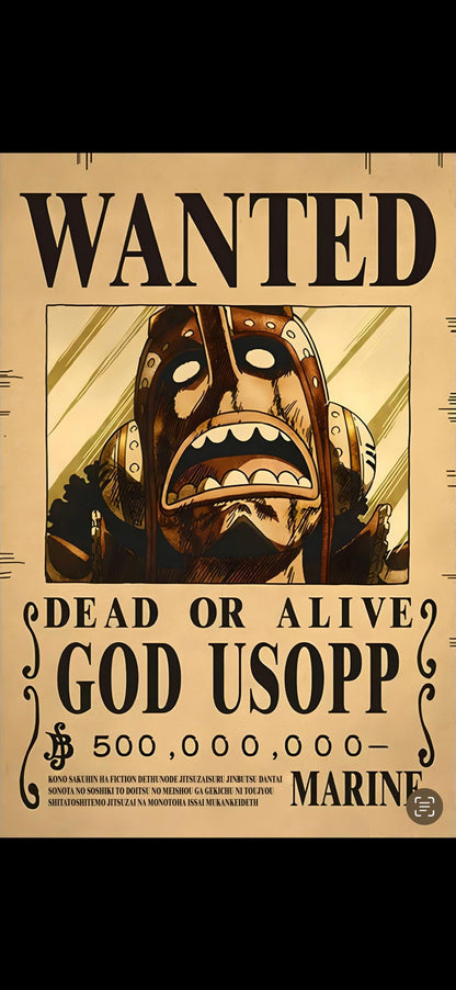 One Piece Wanted Poster (Luffy, Zoro, Straw Hats, Emperors, Warlords, Etc.) Textured Art Print Hueforge - Frame Sold Separately.