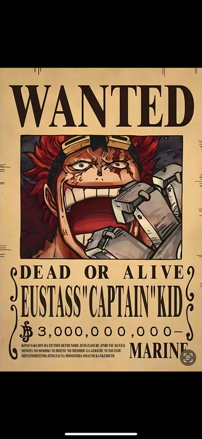 One Piece Wanted Poster (Luffy, Zoro, Straw Hats, Emperors, Warlords, Etc.) Textured Art Print Hueforge - Frame Sold Separately.