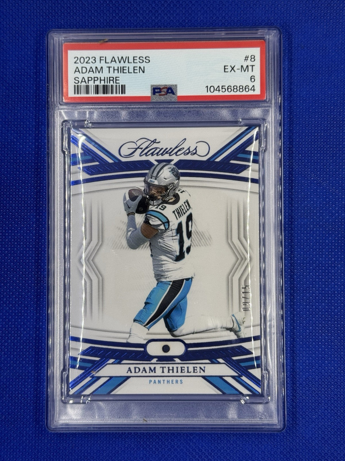 2023 Panini Flawless Adam Thielen Sapphire 1/15 Ssp PSA 6