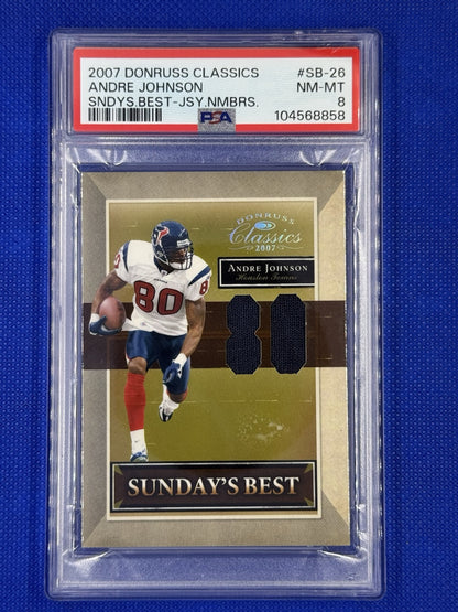 2007 Donruss Classics Sunday's Best Jerseys #26 Andre Johnson 80/80 PSA 8