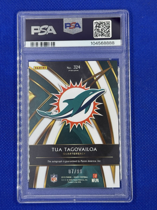 2019 Panini Select Tua Tagovailoa XRC Prizim Redemption Auto /99 PSA 9 MINT
