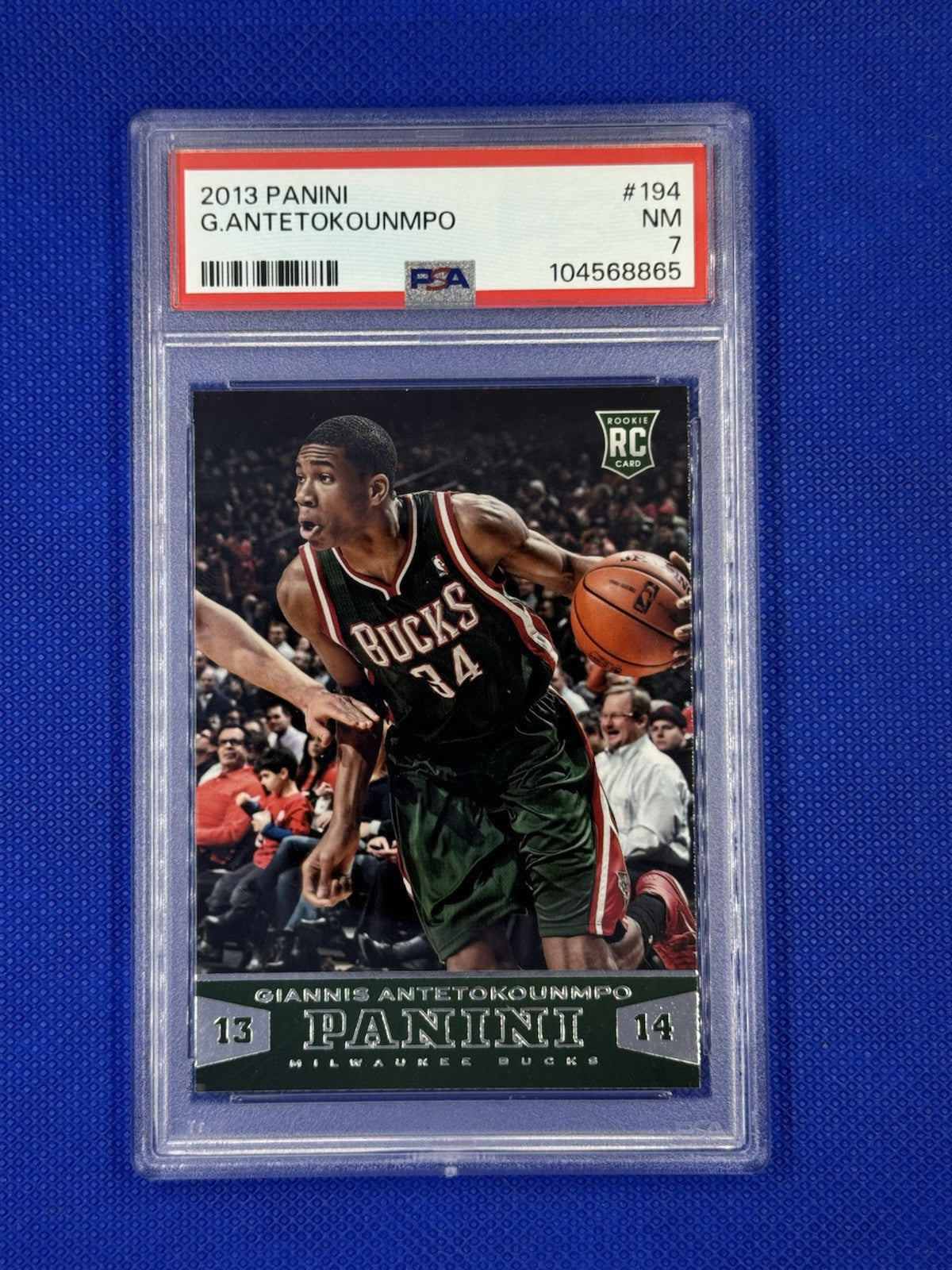 2013 PANINI #194 GIANNIS ANTETOKOUNMPO ROOKIE RC PSA 7