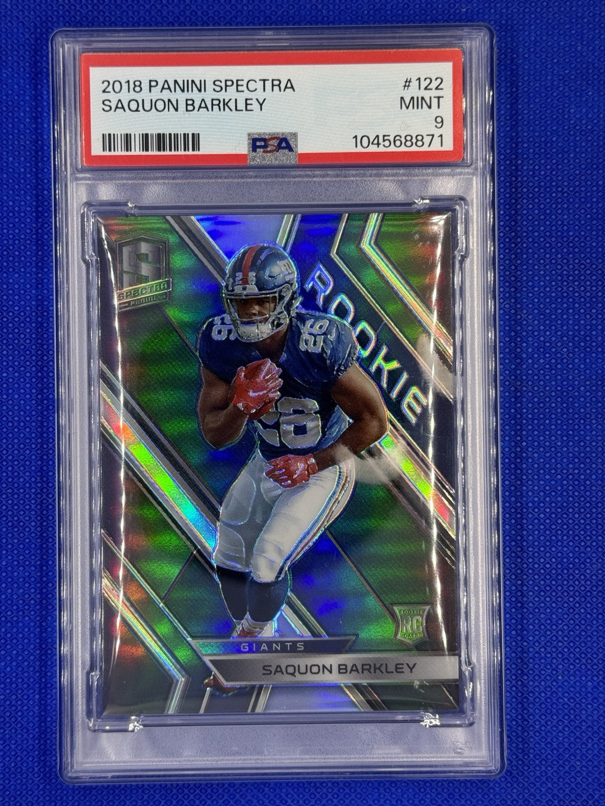 2018 Panini Spectra - Rookies #122 Saquon Barkley /99 (RC) PSA 9 MINT