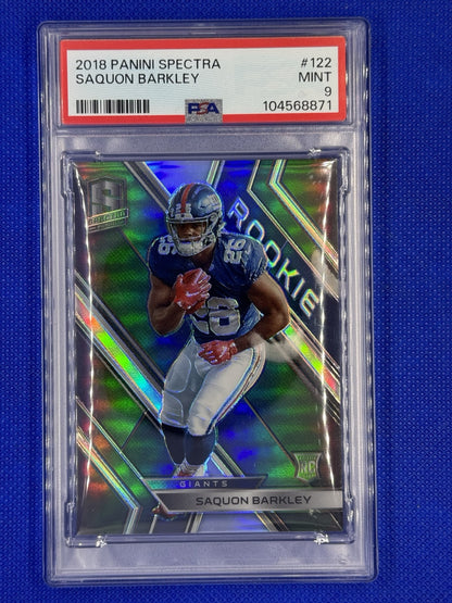 2018 Panini Spectra - Rookies #122 Saquon Barkley /99 (RC) PSA 9 MINT